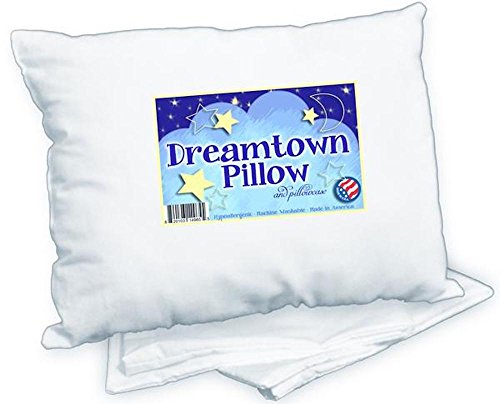 Dreamtown Kids Toddler Pillow With Pillowcase 14×19 White